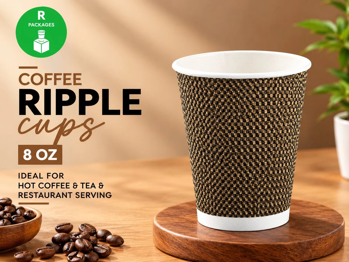 Brown and black 8oz Coffee Cup available from Rehbar Packages in Lahore
