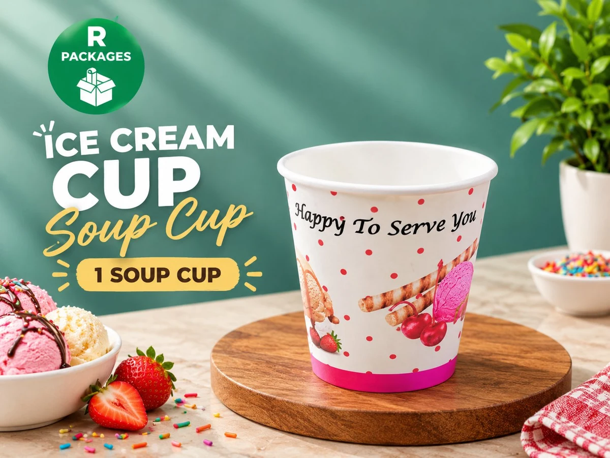 White Ice Cream Cup (One Scoop) available from Rehbar Packages in Lahore